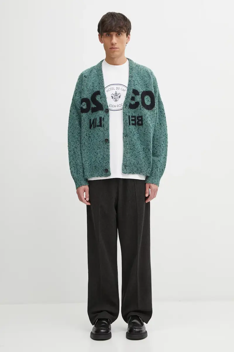 cardigan con lana 'Selfie' colore verde F25.URK.1612.450 Turchese miniatura 5