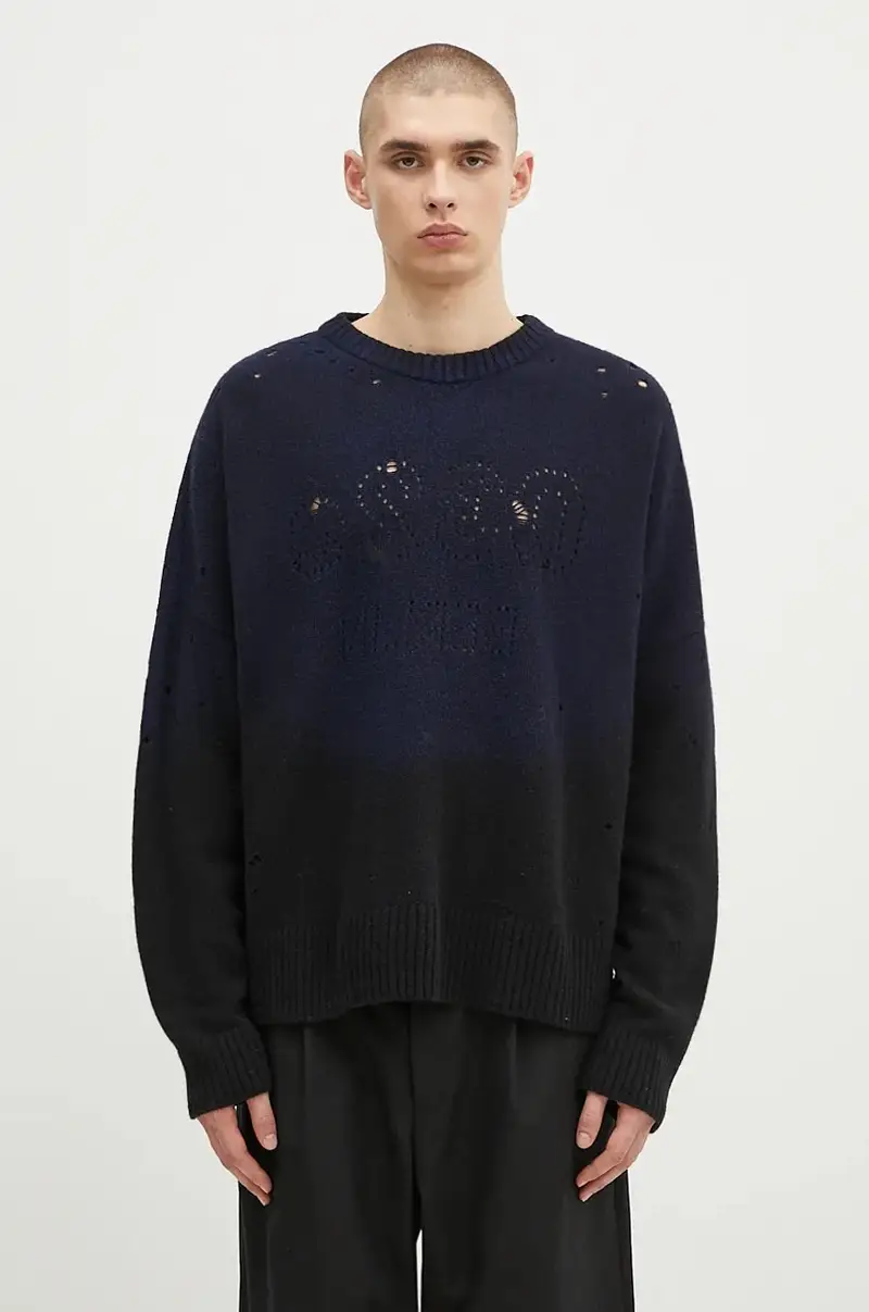 maglione in lana ''Lazer Selfie'' Sweater uomo colore blu navy F24-URK-1512-050