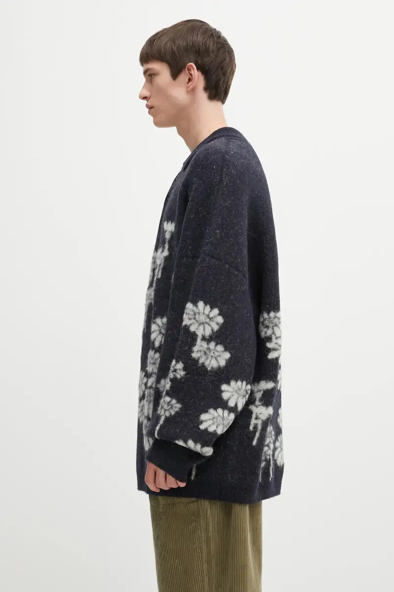 maglione in misto lana 'Melting Daisies' uomo colore blu navy F25.URK.0432.000 miniatura 2