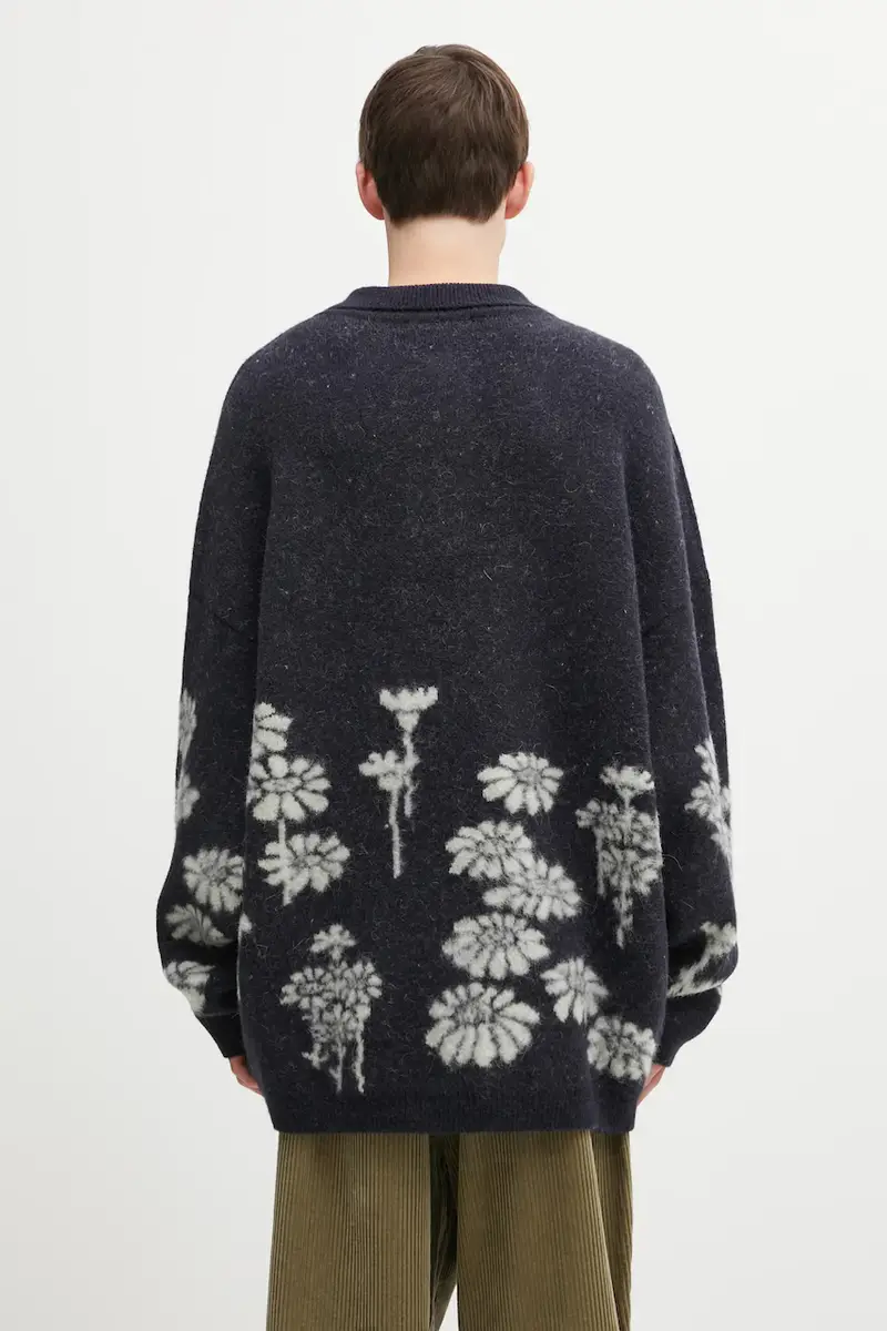 maglione in misto lana 'Melting Daisies' uomo colore blu navy F25.URK.0432.000 miniatura 3