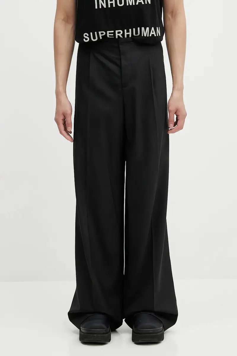 pantaloni in misto lana '032C Office Attire' uomo colore nero S25-MRW-0903-000