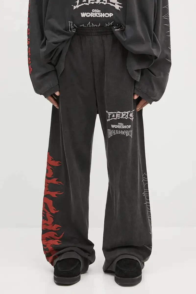 pantaloni tuta di cotone 'Telepresence' uomo colore nero S25-URC-0761-050