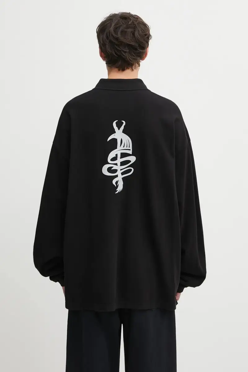 top a maniche lunghe in cotone 'Speed Devil' colore nero F25.URC.0479.050 miniatura 3