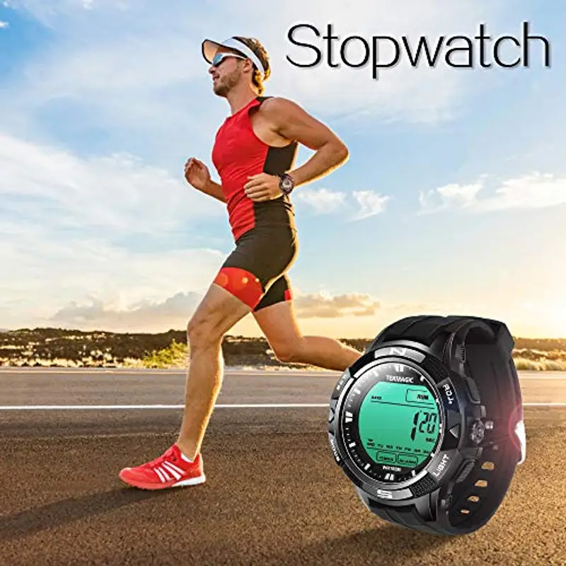 10 ATM Resistente all'acqua Digitale Sportivo Orologio Polso Sveglia, Cronometro, Timer, Dual Tempo miniatura 3