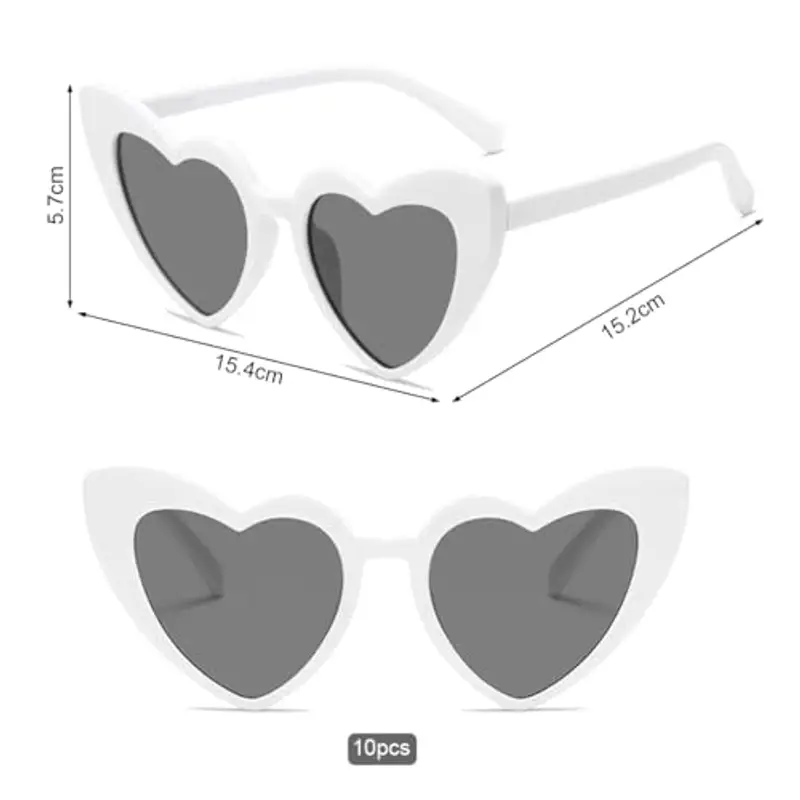 10 Paia Occhiali da Sole Matrimonio, Occhiali a Cuore, Occhiali Matrimonio Divertenti, Kit Addio al Nubilato Sposa e Amiche miniatura 2