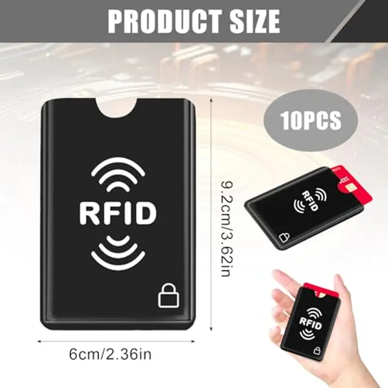 10 PCS Rfid Protection Card, Proteggi le tue Carte con Sicurezza, Set di Custodie RFID Bloccanti in Plastica, Certificato TÜV, Facile da Usare, Adatte a Tutte le Carte di Credito Comuni miniatura 2