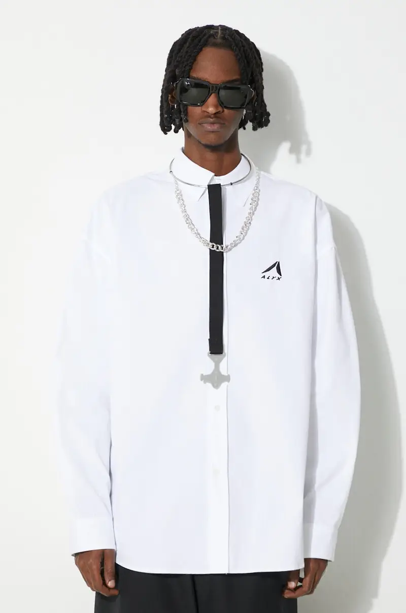 camicia in cotone Oversized Logo Poplin Shirt uomo colore bianco AAMSH0234FA01