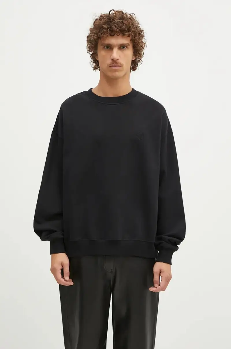 felpa in cotone uomo colore nero con cappuccio AAMSW0246FA01