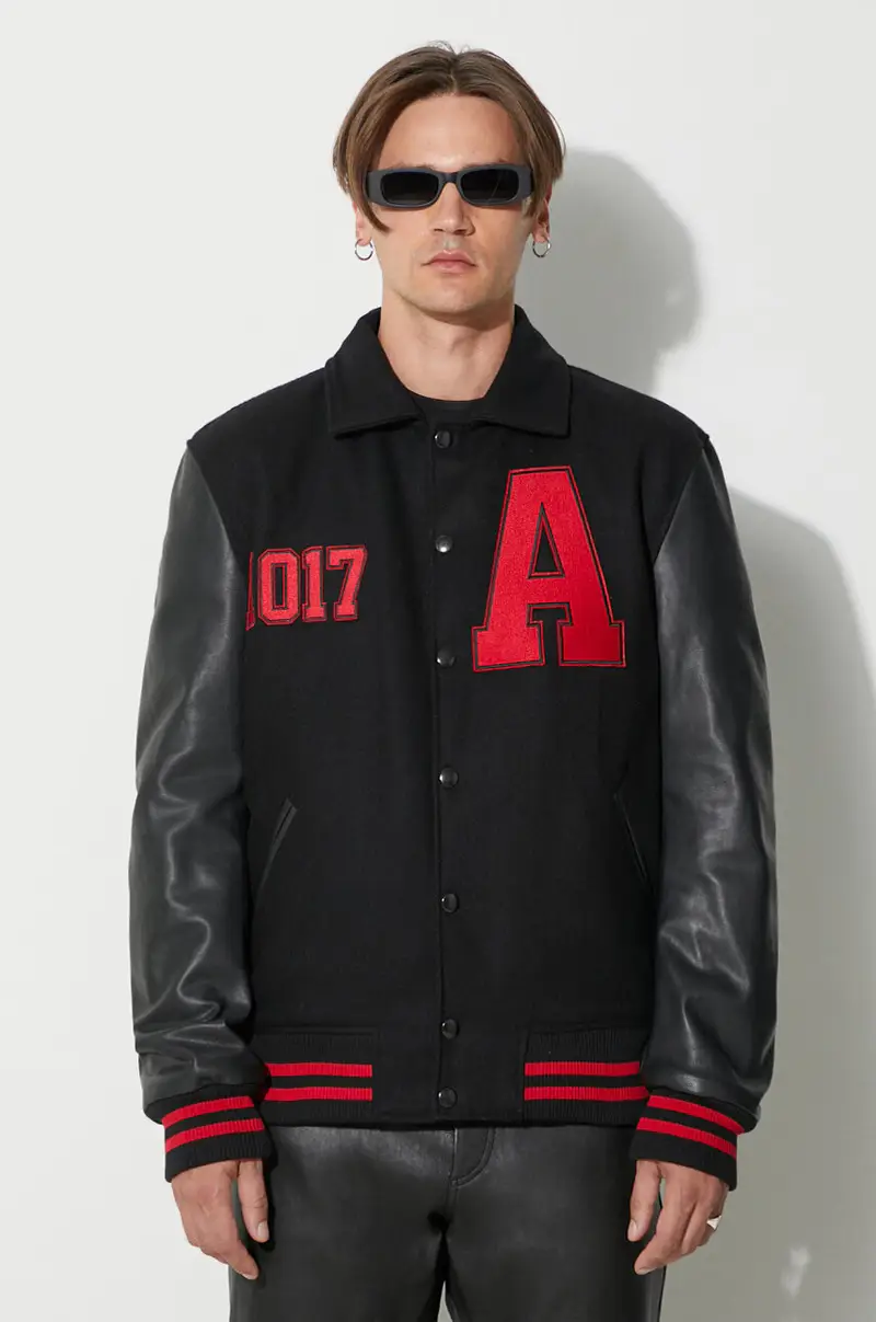 giubbotto bomber in lana Nero