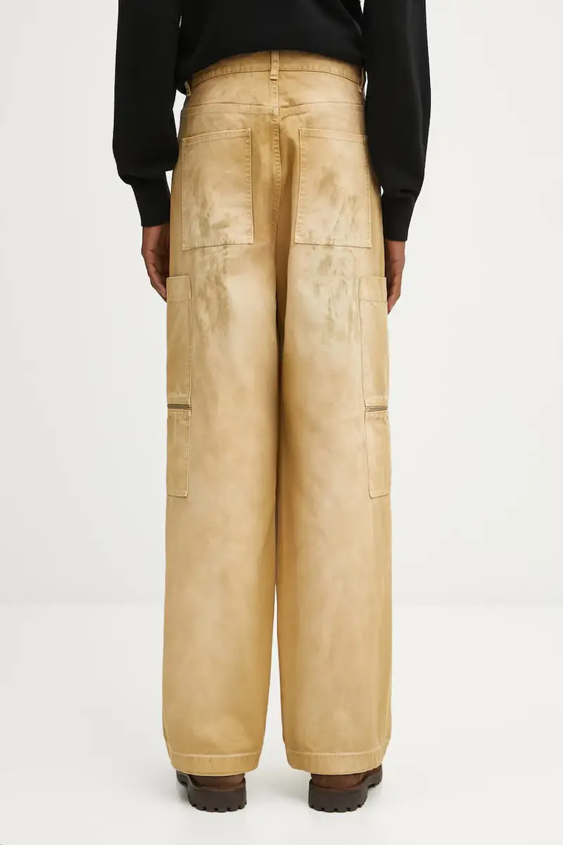 pantaloni in cotone uomo colore beige AAMPA0512FA01 miniatura 3