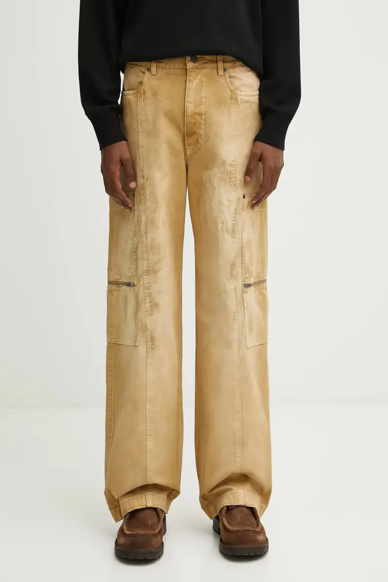 pantaloni in cotone uomo colore beige AAMPA0512FA01