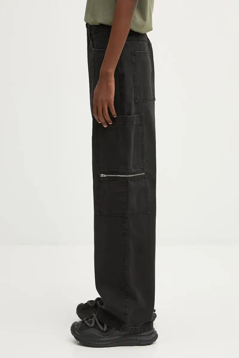 pantaloni in cotone uomo colore nero AAMPA0512FA01 miniatura 2