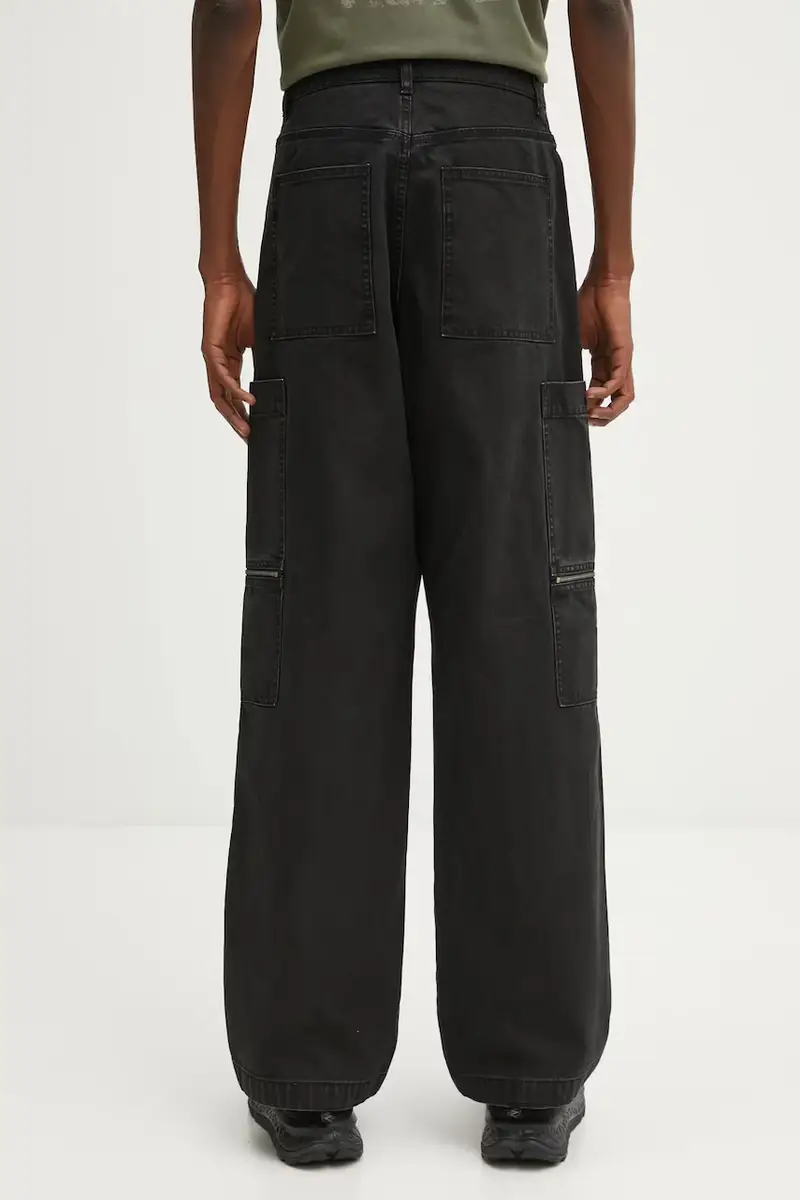 pantaloni in cotone uomo colore nero AAMPA0512FA01 miniatura 3