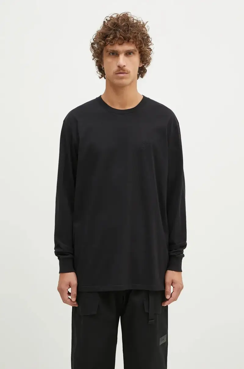 top a maniche lunghe in cotone Regular Fit Longsleeve Crewneck Tee colore nero AAMTS0483FA01