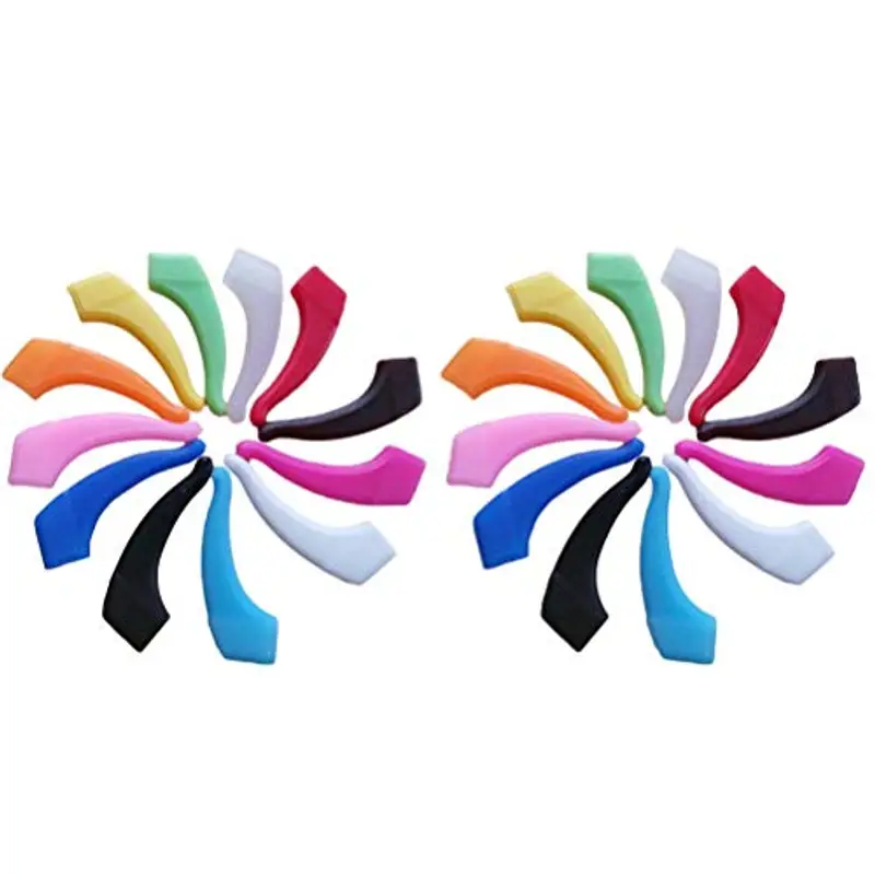 12 Paia Ganci Antiscivolo in Silicone - Gancio Occhiali Antiscivolo Elastico e Regolabile in Silicone per Bambini