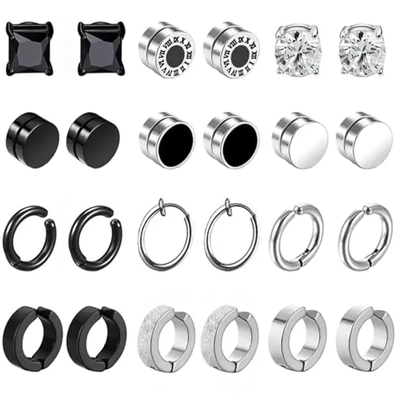 VELESAY Orecchini Uomo Nero 807997