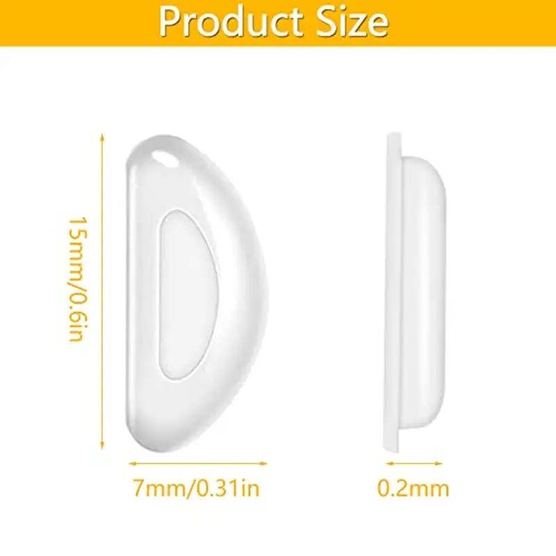 15 paia di occhiali Silicone Naso Pad antiscivolo Adesivo Pad, Naso Pad antiscivolo per occhiali, antiscivolo Naso Pad autoadesivo, (chiaro) miniatura 2