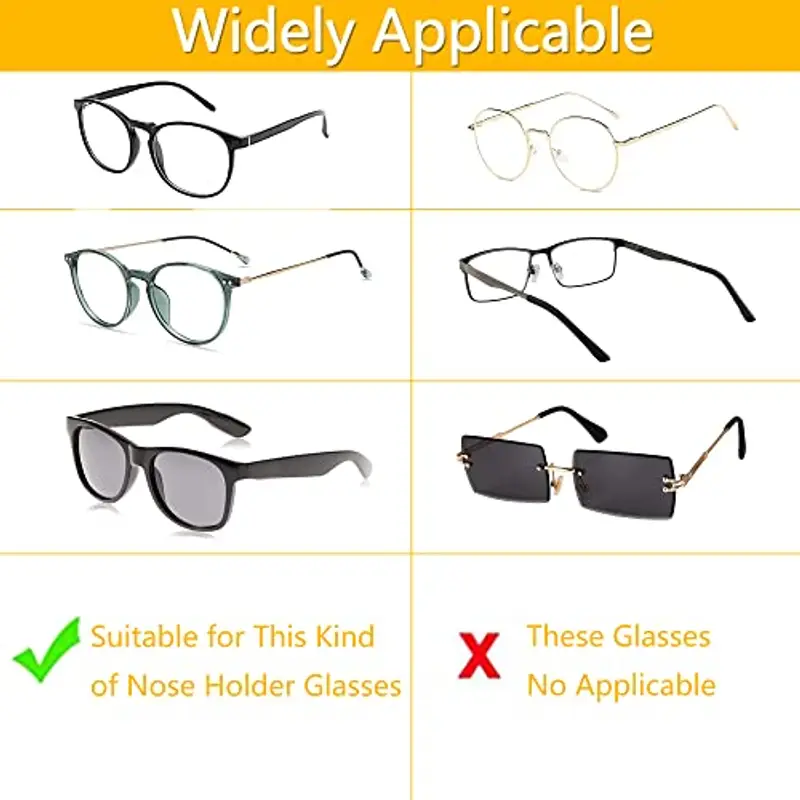 15 paia di occhiali Silicone Naso Pad antiscivolo Adesivo Pad, Naso Pad antiscivolo per occhiali, antiscivolo Naso Pad autoadesivo, (chiaro) miniatura 3