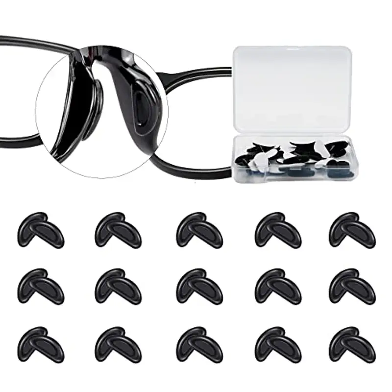 15 paia di occhiali Silicone Naso Pad antiscivolo Adesivo Pad, Naso Pad antiscivolo per occhiali, antiscivolo Naso Pad autoadesivo, (Schwarz)