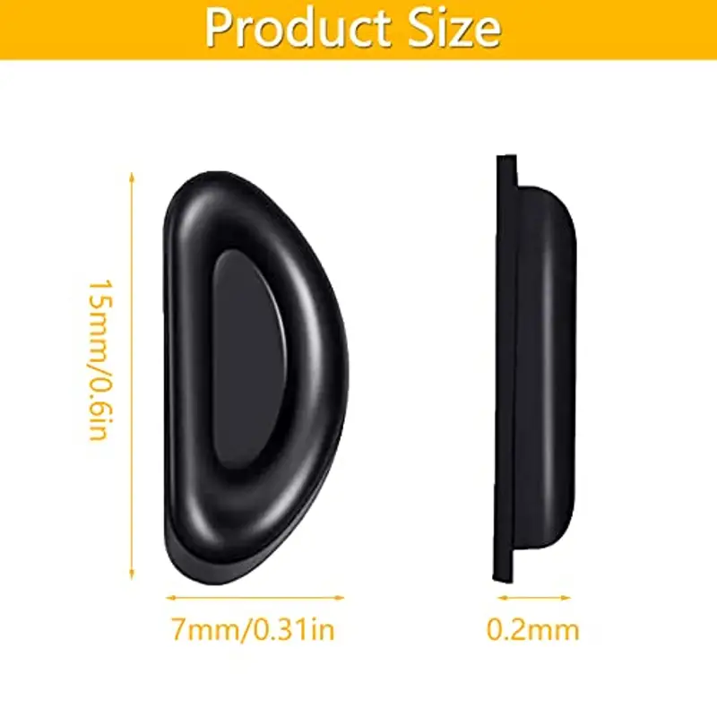 15 paia di occhiali Silicone Naso Pad antiscivolo Adesivo Pad, Naso Pad antiscivolo per occhiali, antiscivolo Naso Pad autoadesivo, (Schwarz) miniatura 2
