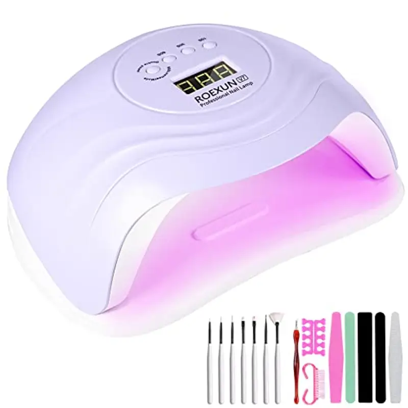168W Lampada Unghie LED UV,Lampada per Unghie Con 4 Impostazioni Timer,Asciugatrice per Gel a LED per Gel per Smalto Con Sensore Automatico,Per Manicure/Pedicure Lampada Asciuga Smalto Semipermanente
