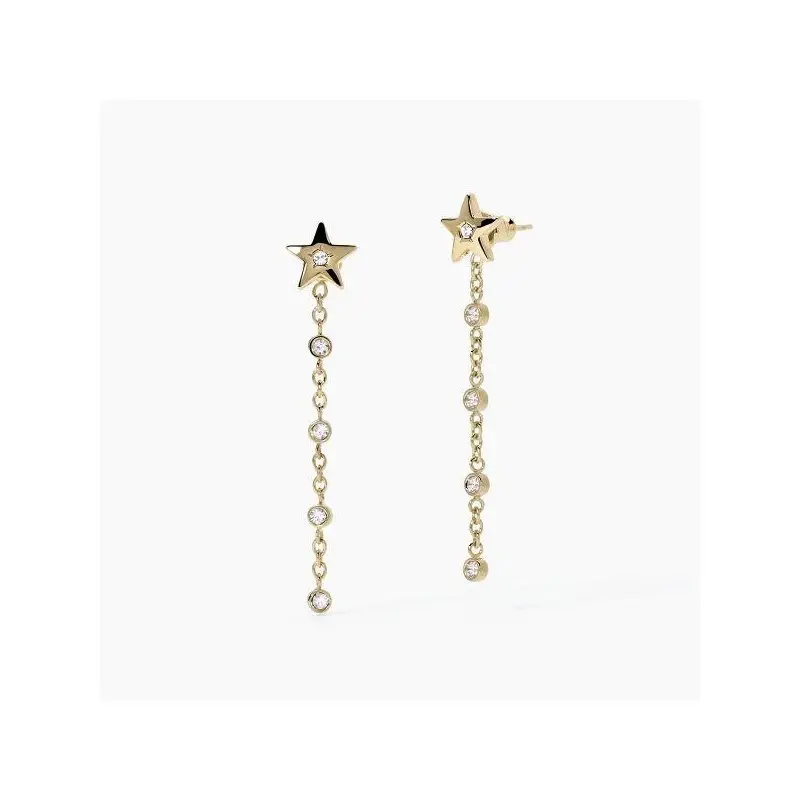 Orecchini In Acciaio 316L Pvd Giallo Cristalli - 2 Jewels