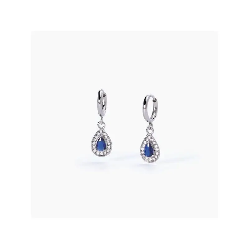 Orecchini In Acciaio 316L Zaffiro Sintetico Crista - 2 Jewels