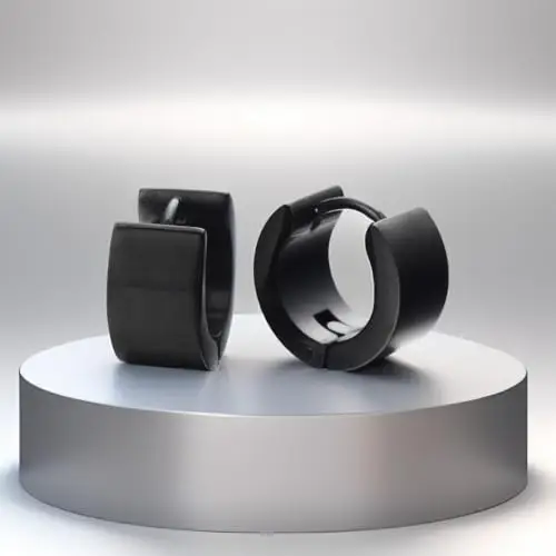 COOLSTEELANDBEYOND Orecchini Uomo Nero 3169269 miniatura 2