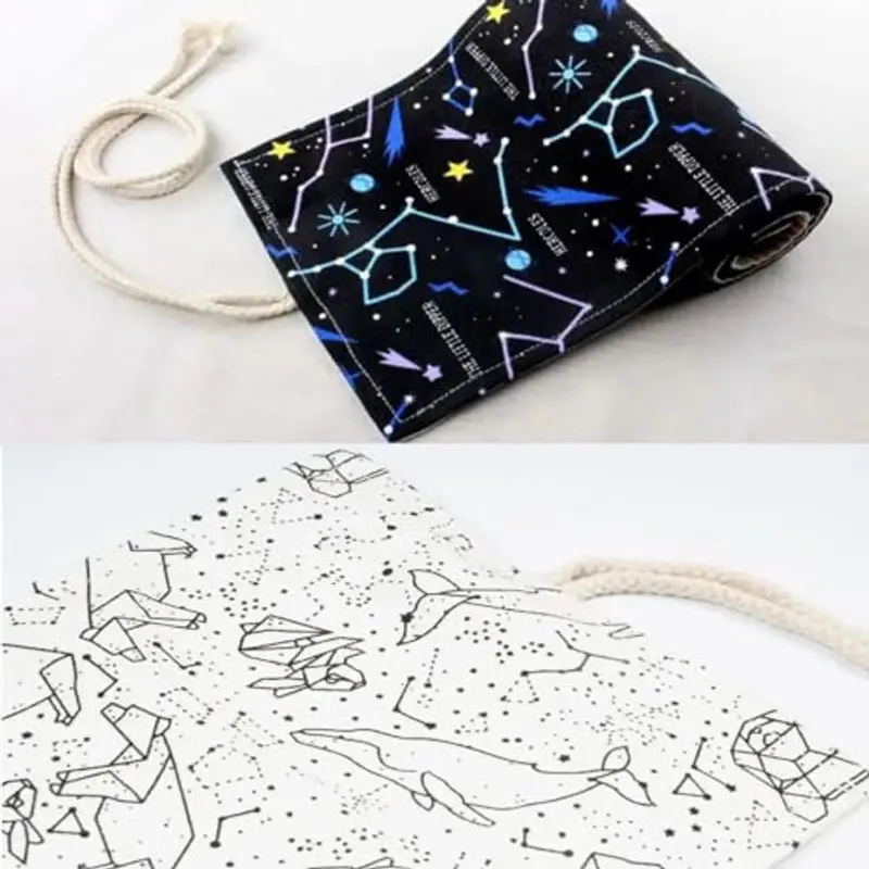 2 Pezzi Astuccio Arrotolabile er Matite in Tela a 36 Fori, Astuccio Rotolo con Matite Colorate, Portamatite miniatura 3