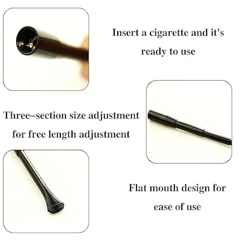 2 Pezzi Bocchino per Sigaretta, Bocchino Allungabile per Sigaretta, Portasigarette Lungo, Portasigarette lungo alla miniatura 3