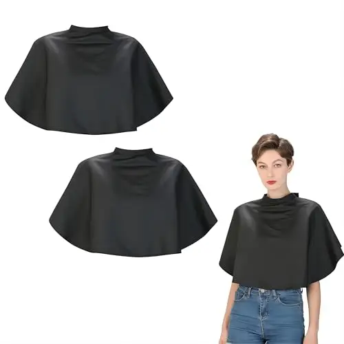 2 Pezzi Mantella Corta per Taglio Capelli, Mantella da Parrucchiere Professionale, Scialle per Barbiere Impermeabile,