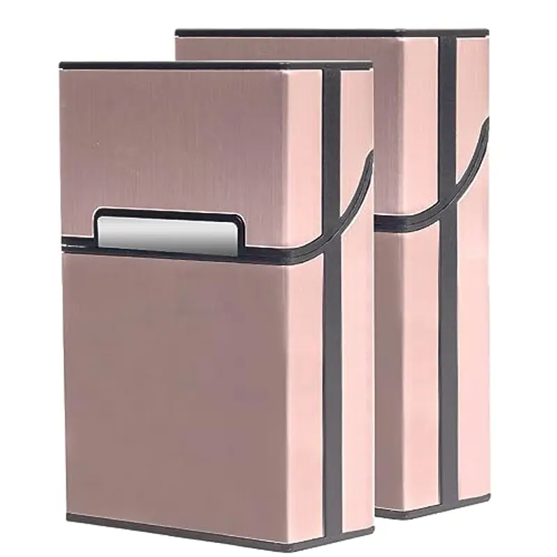 2 portasigarette in metallo con chiusura magnetica, portasigarette in alluminio, alloggiamento in plastica rinforzata e