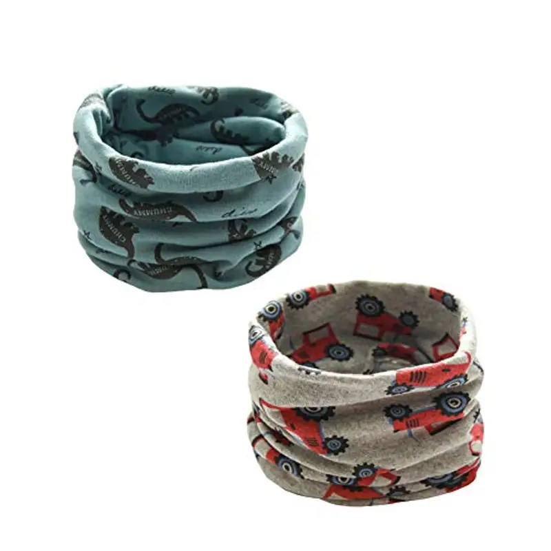 2 sciarpe scaldacollo per bambini in cotone, per autunno e inverno, sciarpa, collo caldo per ragazza e ragazzo (Ragazzo-D)