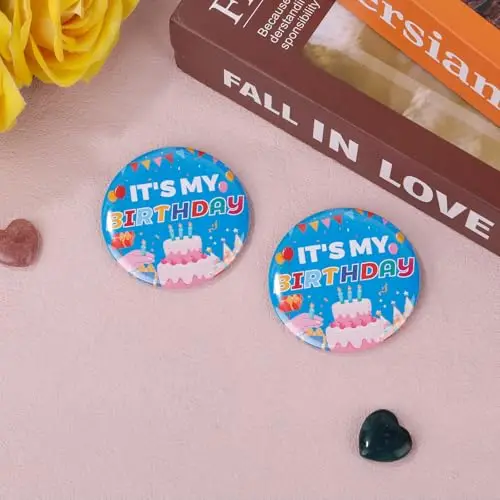 2 Spille di Buon Compleanno, Spilla da 5, 8 cm “It's My Birthday“ Spilla Carina Ragazzi e Ragazze Decorazioni per Feste miniatura 3