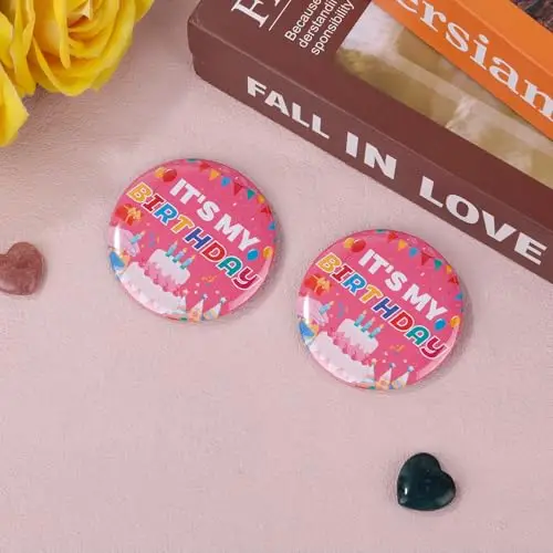 2 Spille di Buon Compleanno, Spilla da 5, 8 cm “It's My Birthday“ Spilla Carina Ragazzi e Ragazze Decorazioni per Feste miniatura 3