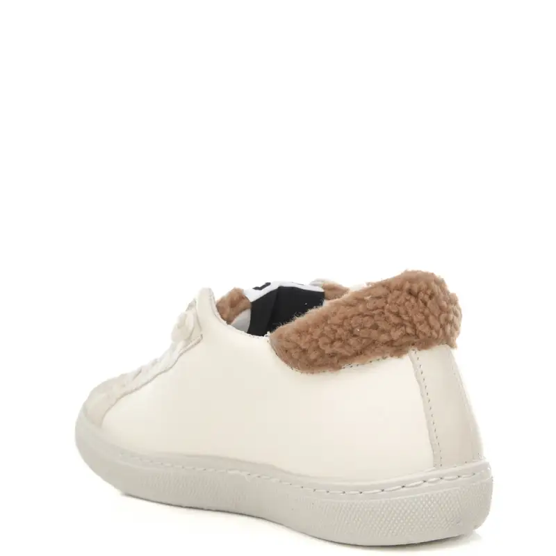sneakers da donna prime star con inserti in pelliccia bianco nocciola miniatura 3