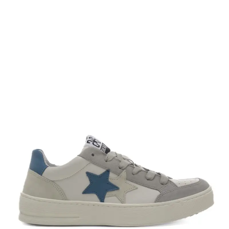 2 Star sneakers da uomo new star in vera pelle e suede bianco avion