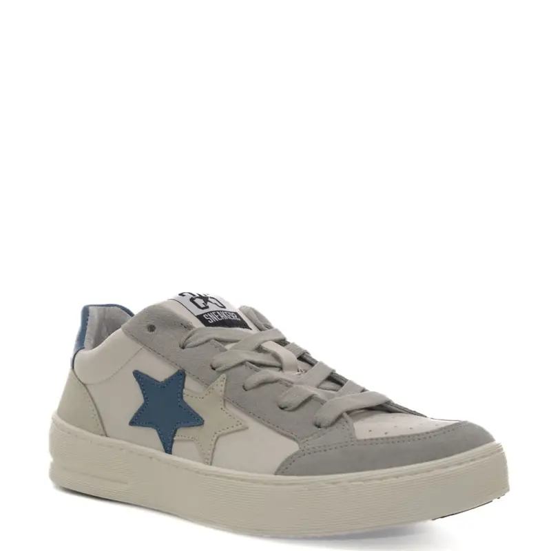 2 Star sneakers da uomo new star in vera pelle e suede bianco avion miniatura 2