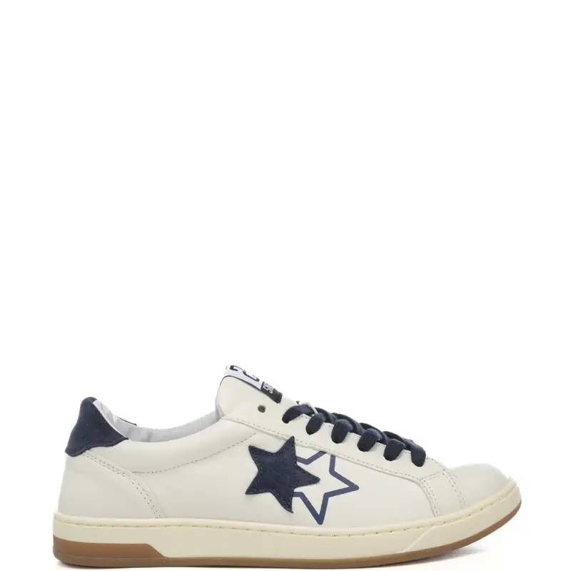 sneakers da uomo now star con inserti in suede bianco blu