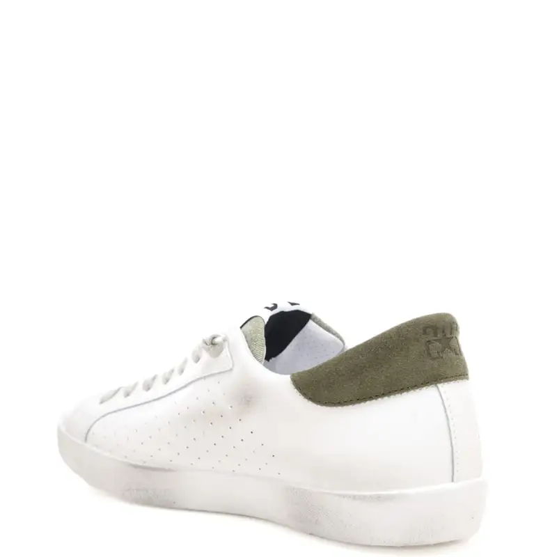 sneakers da uomo prime star in vera pelle con inserti in suede a contrasto colore bianco verde miniatura 2