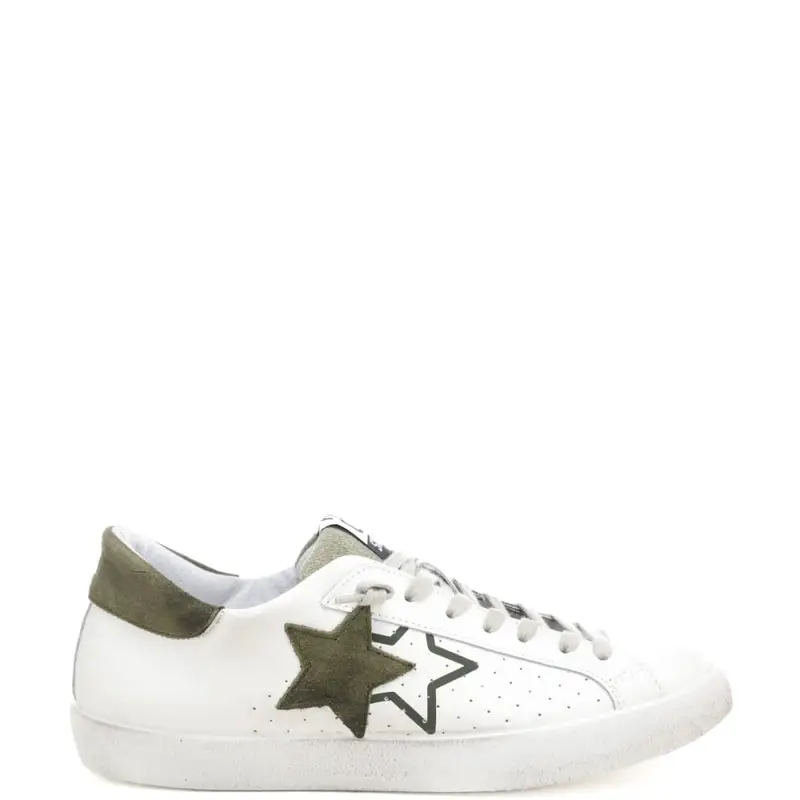 sneakers da uomo prime star in vera pelle con inserti in suede a contrasto colore bianco verde