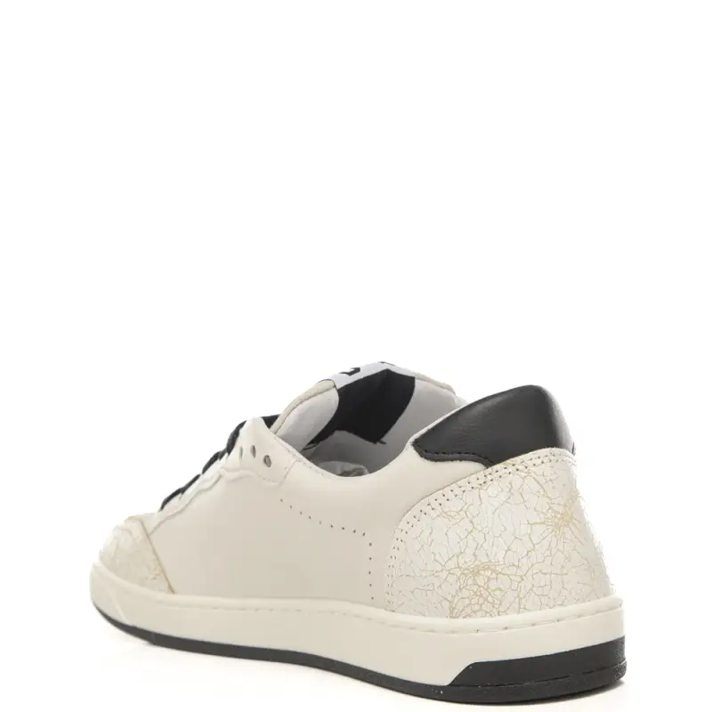 sneakers da uomo week star con inserti in suede e vintage bianco nero miniatura 3