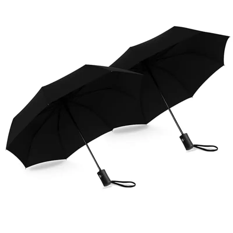 2 X ombrello pieghevole I apertura e chiusura automatica I resistente al vento, impermeabile e compatto I ombrello da viaggio leggero con manico antiscivolo I perfetto per uomo e donna I Drytogo
