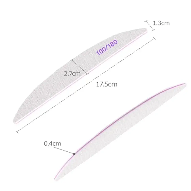 20 lime per unghie, lima per unghie professionale a doppio lato, riutilizzabile 100/180 grit per saloni di manicure, fai da te per nail art miniatura 2