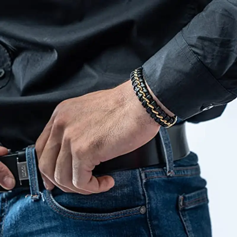 SERASAR Bracciali Uomo Nero 2201271 miniatura 3