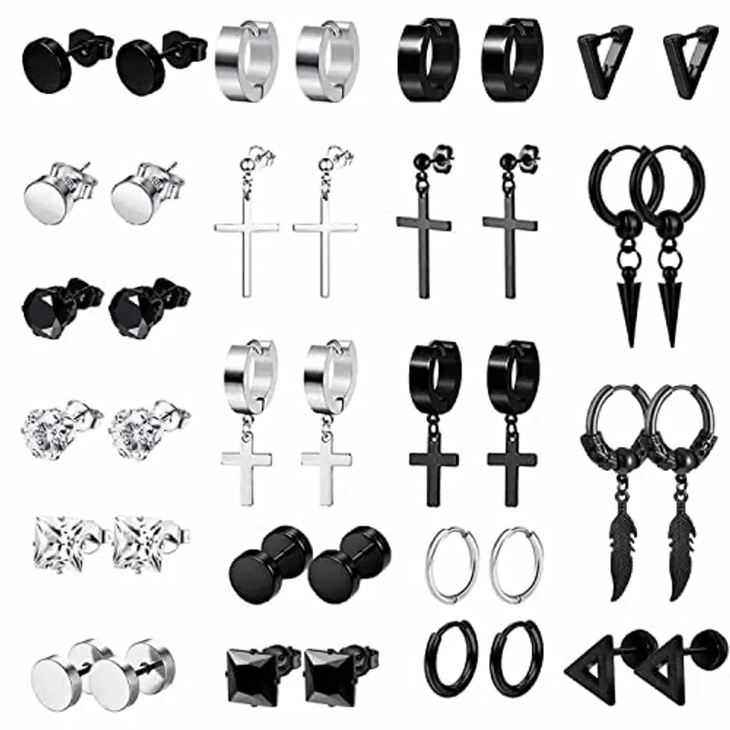 VELESAY Orecchini Uomo Nero 1219070