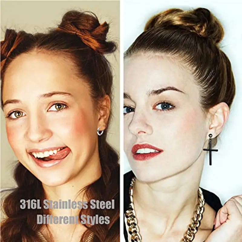 VELESAY Orecchini Uomo Nero 1219070 miniatura 3