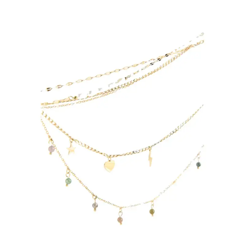 Collana in oro con perle decorative e pendente donna 24 Colours