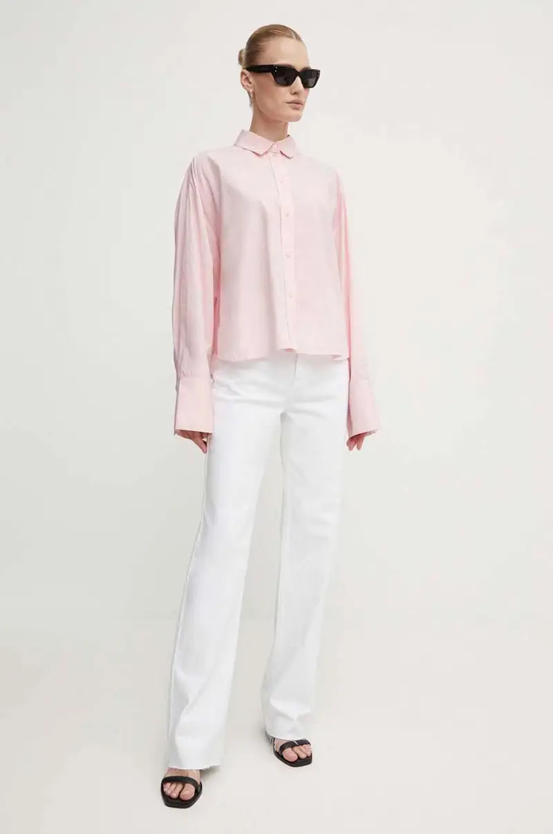 camicia in cotone 2ND Clara - Fine Crispy Popli donna colore rosa 2244135287 miniatura 2