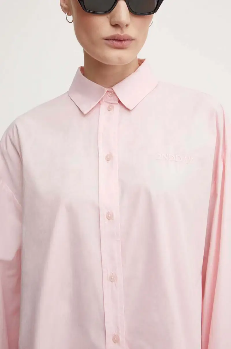 camicia in cotone 2ND Clara - Fine Crispy Popli donna colore rosa 2244135287 miniatura 5